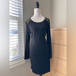 Vince Camuto Black Top with Gold Embellishments